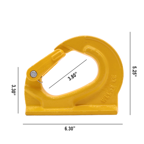 Heavy-Duty 5-Ton Weld-On Forged Anchor Hooks with Safety Latch - G80 Construction