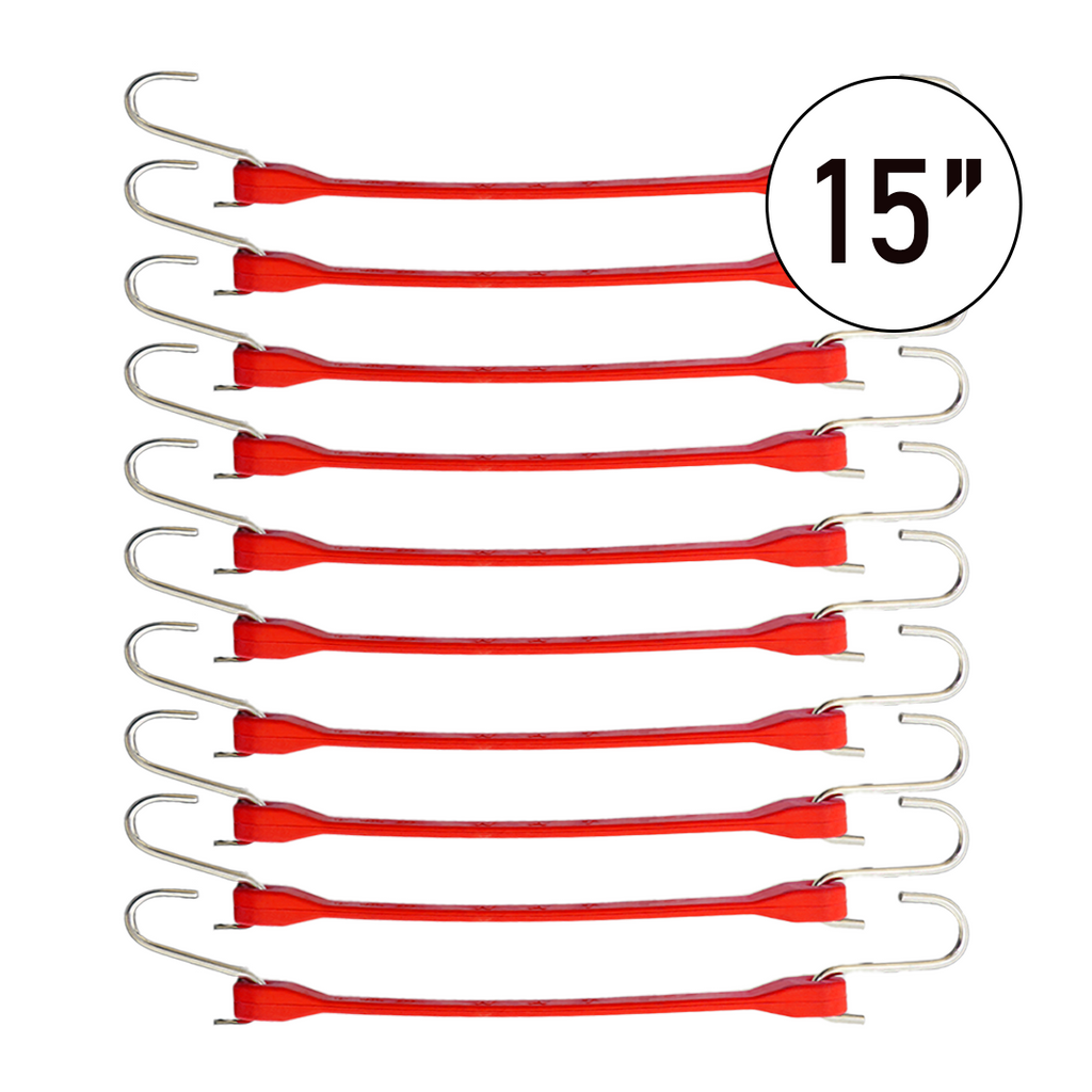 Boxer ColorCode Red 15" Tarp Strap Set of 10: Organize with Ease, Secure with Confidence