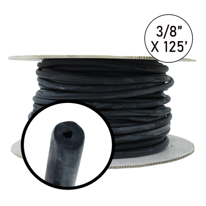3/8" x 125' Hollow Core Rubber Rope Roll: Lightweight and Flexible for Custom Tie-Down Solutions
