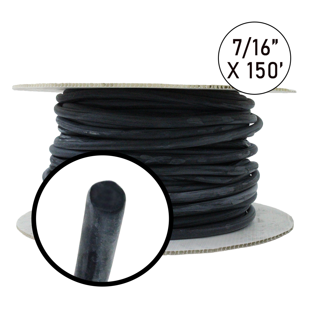 7/16" x 150' Solid Core Rubber Rope Roll: Customizable Length for Versatile Tie-Down Applications