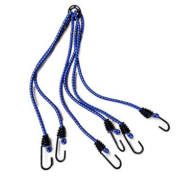 5-Pack 6-Arm Spider Bungee Cord Sets – 8 mm x 36 in. with Steel-Core Hooks, Assorted Colors - 0
