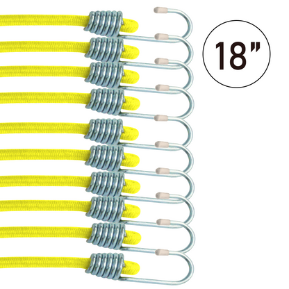 10-Pack 10mm Elastic Cords with Chromed Metal Hooks