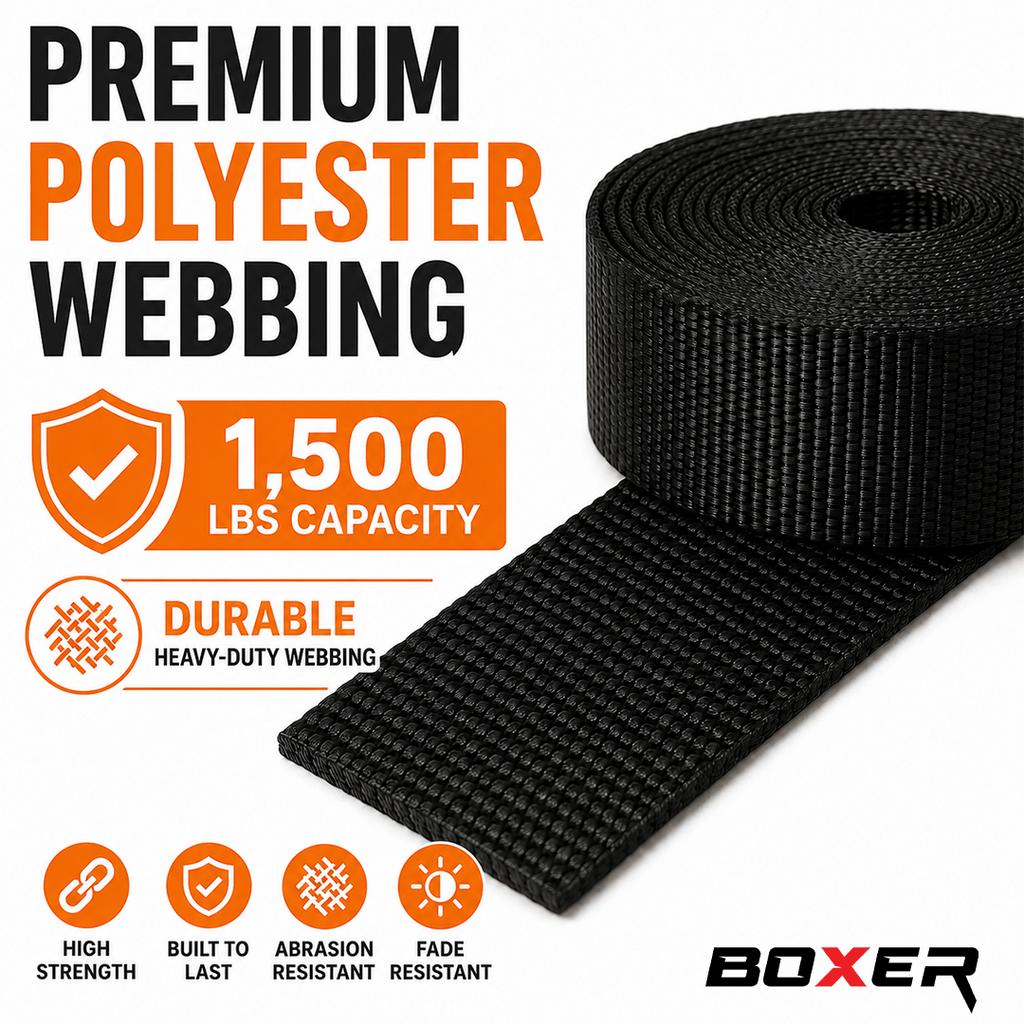 1” Rubber Handle Ratchet Endless Tie Down Straps - 1,500 lbs Break Strength – Available in 10’, 20’ & 30’ Lengths