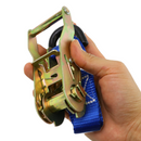 Heavy-Duty Blue 1" Powersports Tie-Down Kit - Motorcycle, ATV, UTV Ratchet Straps & Soft Loops-3
