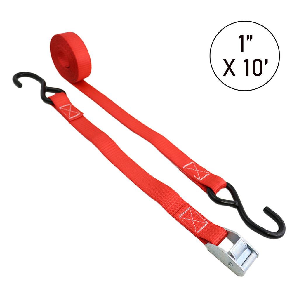 Hi-Vis 1" x 10' Cam Buckle Tie Down - 1100 lbs Strength