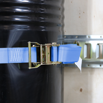 E-Track Rail Tie-Down Kit (5' Galvanized E-Track with 2" x 20' Blue Straps) - 0