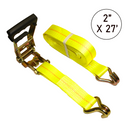 Boxer 2" x 27' Ratchet Strap with Wide Handle and Twin J Hooks - 10,000 lbs Load Capacity-1