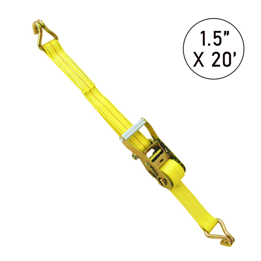 Boxer Pro 1500: Heavy-Duty 1.5" x 20' Ratchet Strap with Twin J Hooks