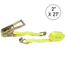 Boxer 2" x 27' Ratchet Strap with Wide Handle and Twin J Hooks - 10,000 lbs Load Capacity-1