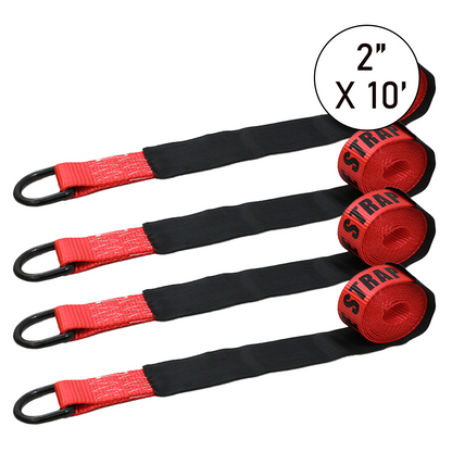 Heavy Duty Pro Lasso Strap Set - 4 Pack, Towing, Recovery, Tie-Down