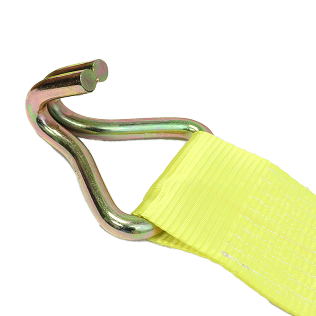 3 Inch Yellow Chrome Twin J Hook - 20,000 lb Extreme Duty Heavy Equipment Tie Down Anchor