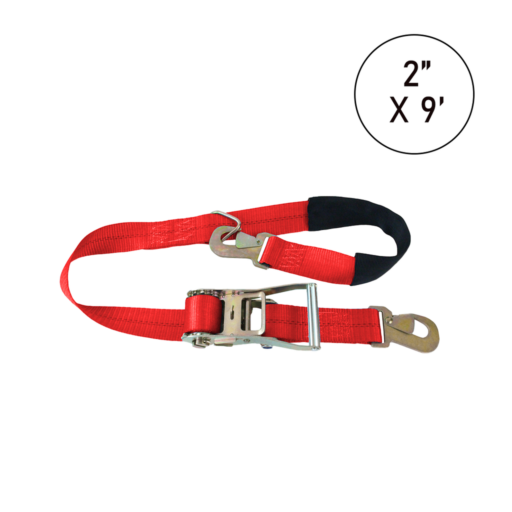 Boxer TirePro Premium 2" x 9' Combination Tie-Back Strap Tire Holder with Flat Snap Hooks