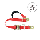 Boxer TirePro Premium 2" x 9' Adjustable Tie-Back Strap Tire Holder with Flat Snap Hooks-4