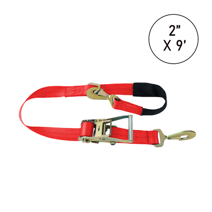 Boxer TirePro Premium 2" x 9' Combination Tie-Back Strap Tire Holder with Twist Snap Hooks