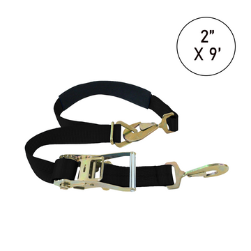 Buy black Boxer TirePro Premium 2" x 9' Adjustable Tie-Back Strap Tire Holder with Flat Snap Hooks