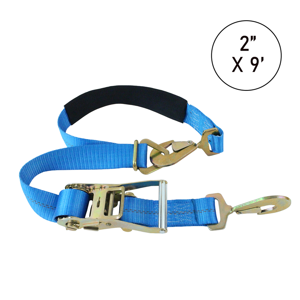 Boxer Tire Pro Premium 2" x 9' Adjustable Tie-Back Strap Tire Holder with Twist Snap Hooks