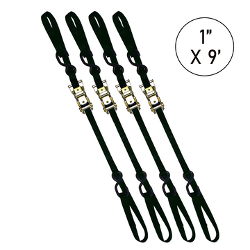 Buy black Boxer PowerPro Dual S-Hook 1" x 9' Ratchet Tie Down - 3000lbs Break Strength