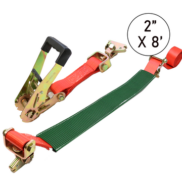 Boxer GripGuard Pro E-Track Idler Car Tie Down Kit 2" x 8': Improved Stability with 3-Point System