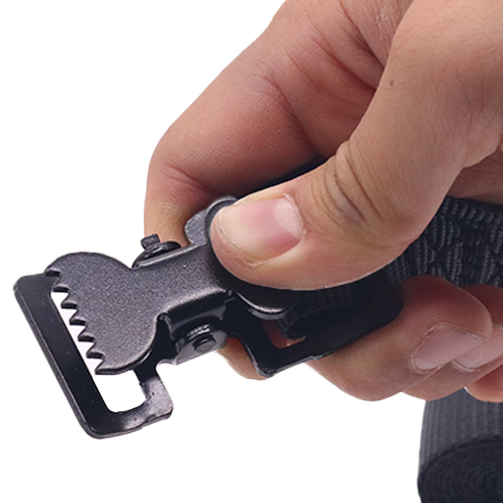 All-Purpose 1" x 6' Utility Black Tie Down with Alligator Clips