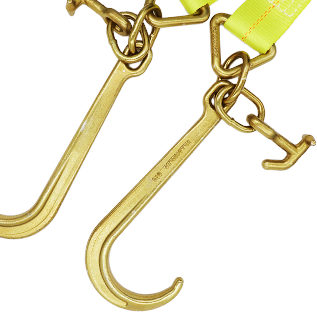 Boxer Ultimate Power 3" x 36" V-Bridle Towing Tie-Back Strap with 15" Forged Tow Hook and T Hook