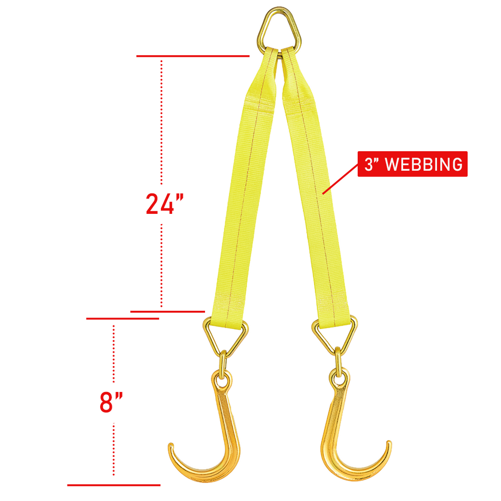 Boxer V-Flex TitanHook Precision V-Bridle Strap with 8" Forged Towing J Hook