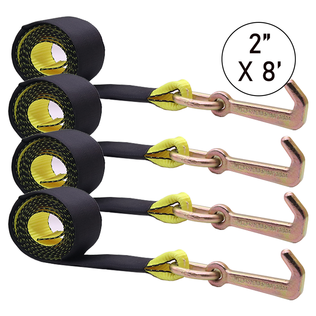 2" x 8' Auto Transport Strap with Towing J-Hook