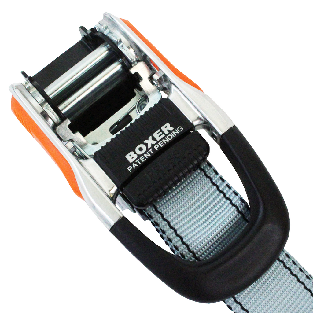 Boxer SwiftSecure Quick Release Ratchet Tie Down with J Hooks (1 1/4" x 16') - 2500 lbs Breaking Strength