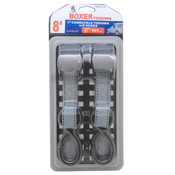 Boxer TrailMaster Pro-Grade 1" x 8' Cam Buckle Tie Down Kit - 0