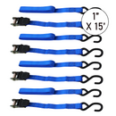 Boxer Ultra Secure Pro Pack 1" x 15' Ratchet Tie Down Set with S Hooks - 1500 lbs Breaking Strength-1