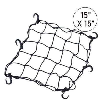 Boxer GearFlex 15" x 15" Cargo Net: Durable Bungee Elasticity with 6 Movable Hooks
