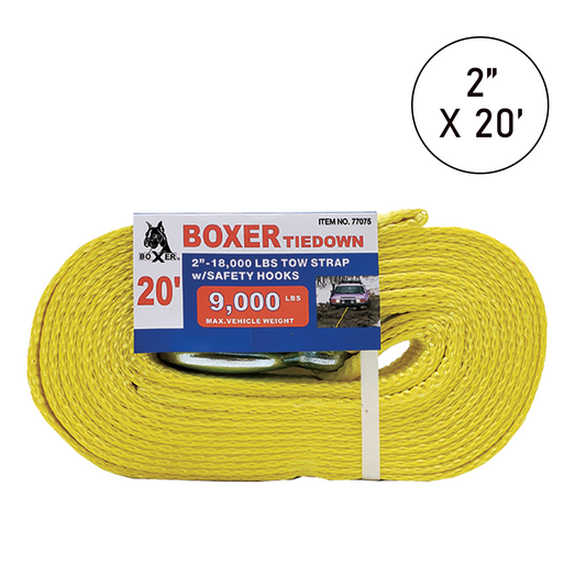 2" Heavy-Duty Tow Strap with Safety Hook: 18,000 lbs Strength for Versatile Towing