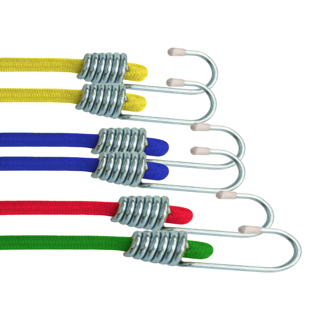 Bungee Cord 6-Pack Set with Lengths Ranging from 18" to 40"
