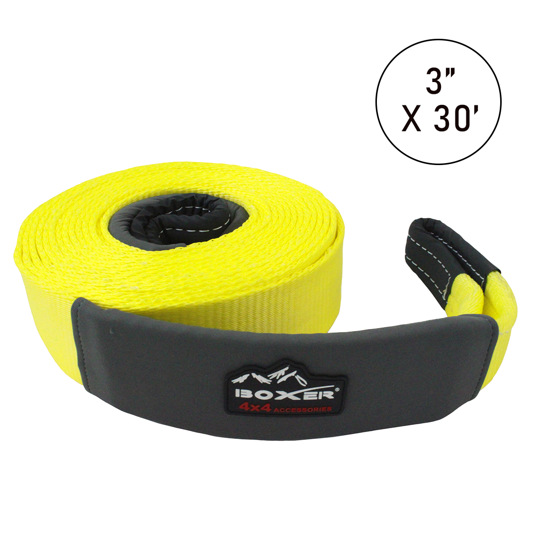 TitanStrap 24,000 lbs Recovery Strap (3" x 30') – Heavy Duty Nylon Snatch Strap with 20% Stretch & Reinforced Loops