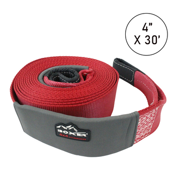 TitanStrap 33,000 lbs Recovery Strap (4" x 30') – Heavy Duty Nylon Snatch Strap with 20% Stretch & Reinforced Loops