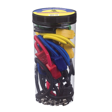 Heavy Duty Steel Grip 12-Pack: Colorful Bungee Cords with Versatile Coated Hooks - 0