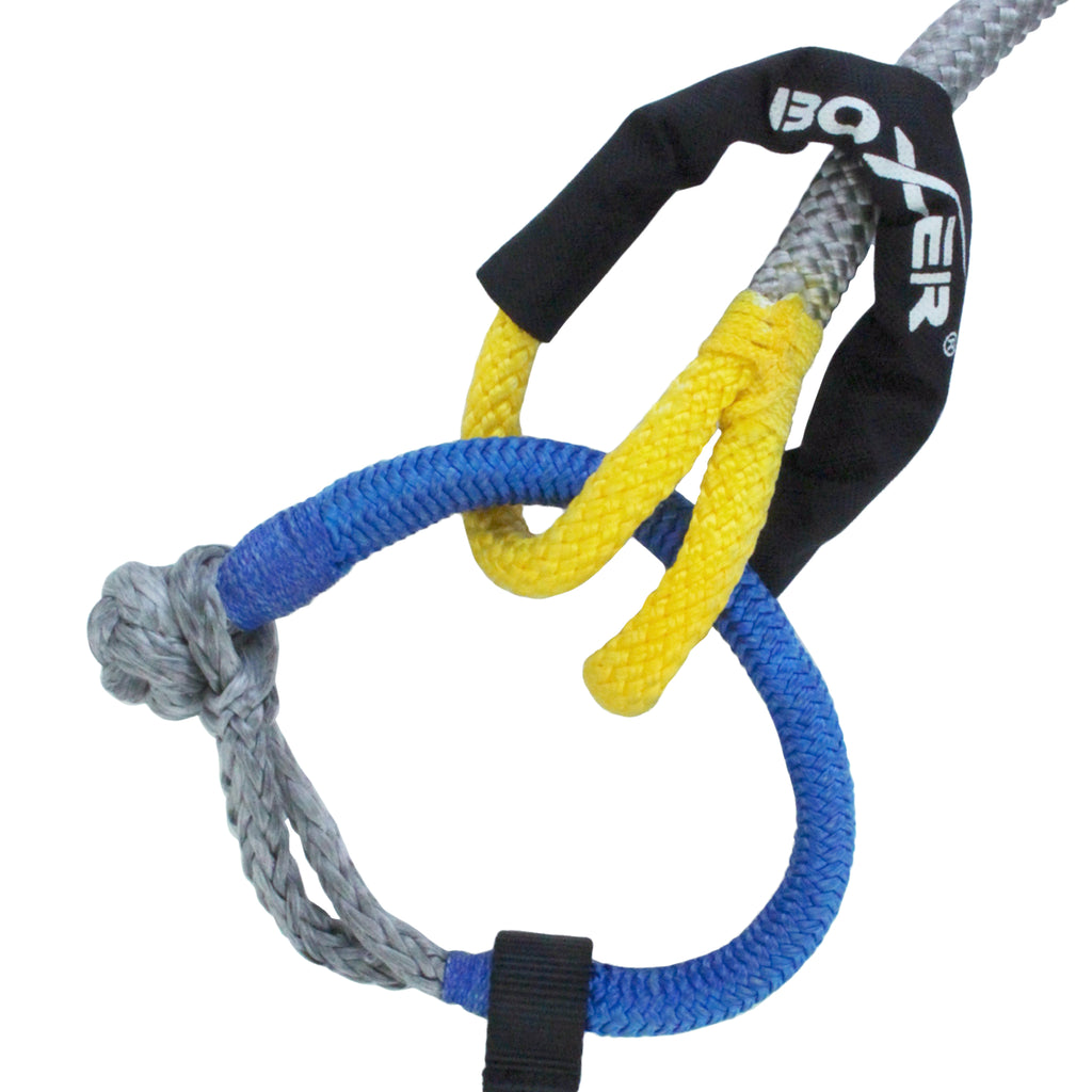 Compact Vehicle Recovery Rope Kit: 1" Kinetic Nylon Rope & Soft Shackles