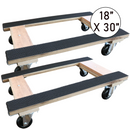 Boxer 18” x 30” Solid Wood Furniture Moving Dolly with 3.5" Black Caster Wheels and Black Rubber Tread for Anti-Slip Protection-1