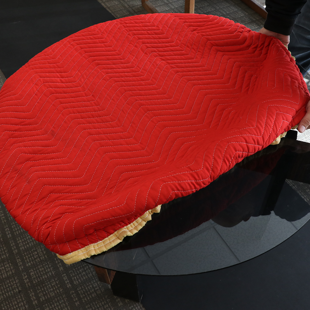 Red Table Blanket Cover with Sewn-In Elastic Bands