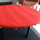 Red Table Blanket Cover with Sewn-In Elastic Bands-4