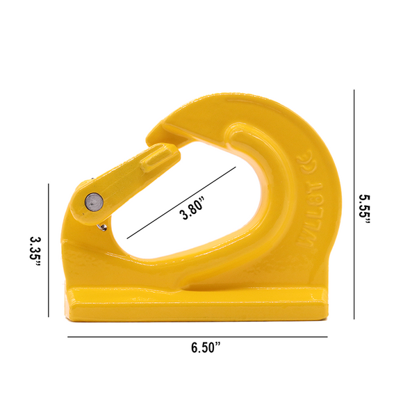 Heavy-Duty 8-Ton Weld-On Forged Anchor Hooks with Safety Latch - G80 Construction
