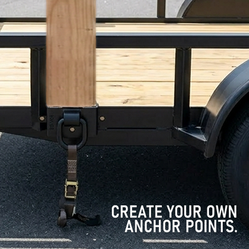 Boxer 2x4 Trailer Stake Pocket Bracket with Welded D-Ring – Heavy-Duty Side Rail Tie-Down Anchor - 0
