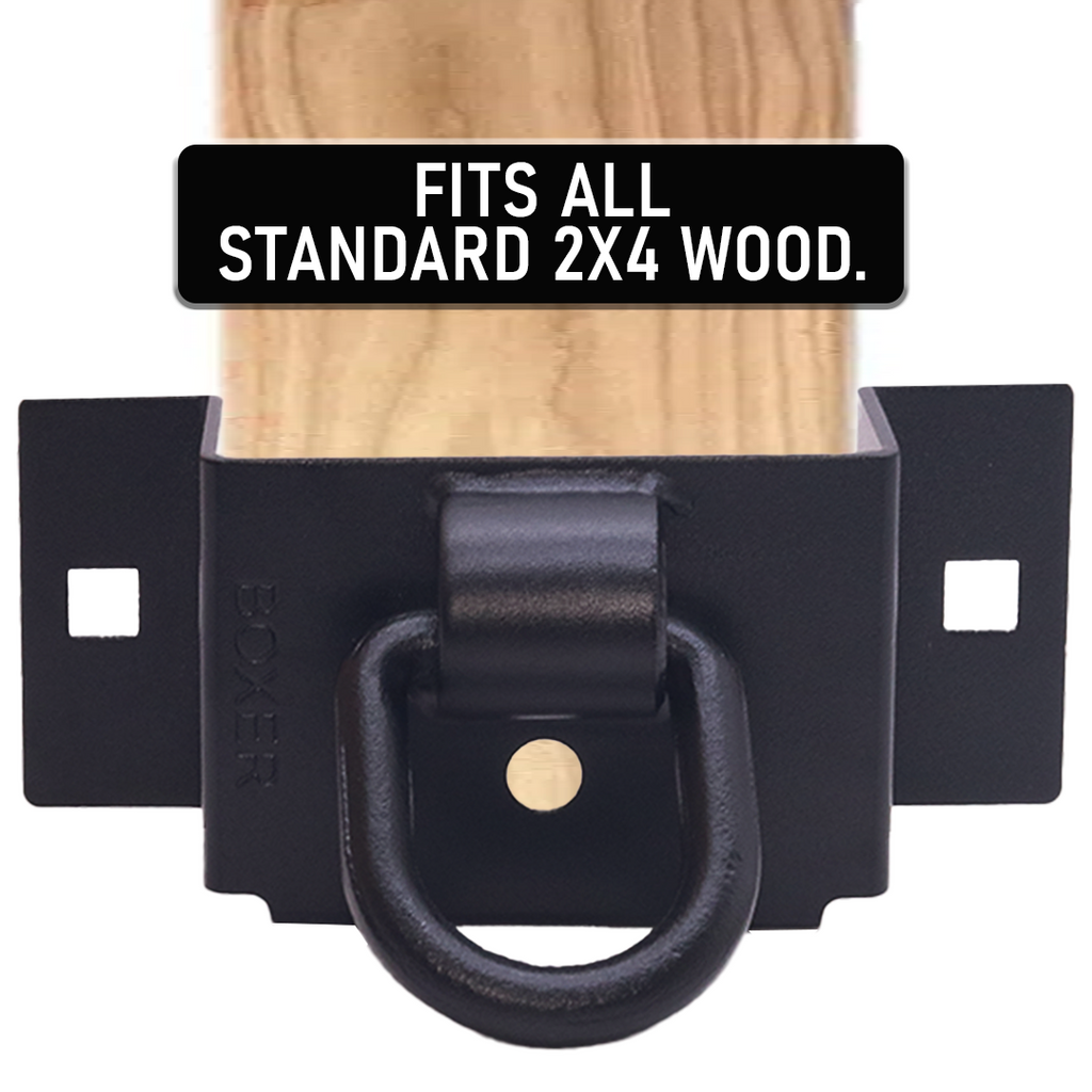 Boxer 2x4 Trailer Stake Pocket Bracket with Welded D-Ring – Heavy-Duty Side Rail Tie-Down Anchor