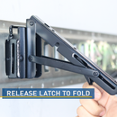 Foldable E-Track Shelf Bracket Kit (Set of 2) – Heavy-Duty, 110 lb Capacity, Space-Saving Storage Solution for Trailers, Garages & Workbenches-7