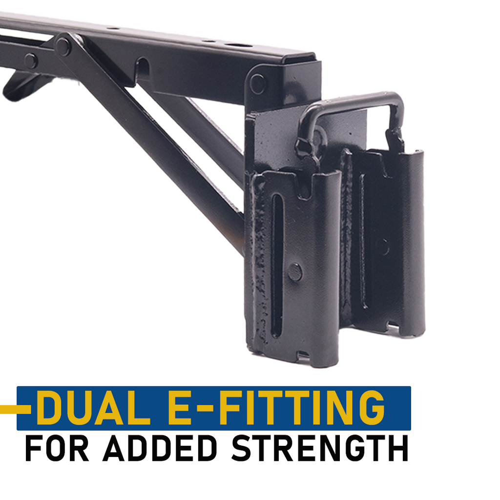 Foldable E-Track Shelf Bracket Kit (Set of 2) – Heavy-Duty, 110 lb Capacity, Space-Saving Storage Solution for Trailers, Garages & Workbenches