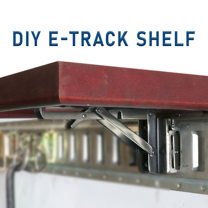 Foldable E-Track Shelf Bracket Kit (Set of 2) – Heavy-Duty, 110 lb Capacity, Space-Saving Storage Solution for Trailers, Garages & Workbenches