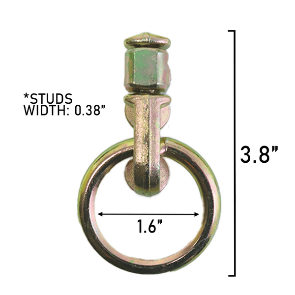 10 Pieces of Double Stud Aluminum Track Fitting with Round Rings