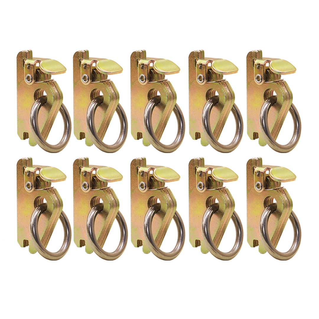 Double Stud Spring E-Fitting Tie Down Anchor with O Ring - 10 Pack
