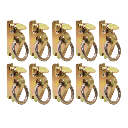 Double Stud Spring E-Fitting Tie Down Anchor with O Ring - 10 Pack