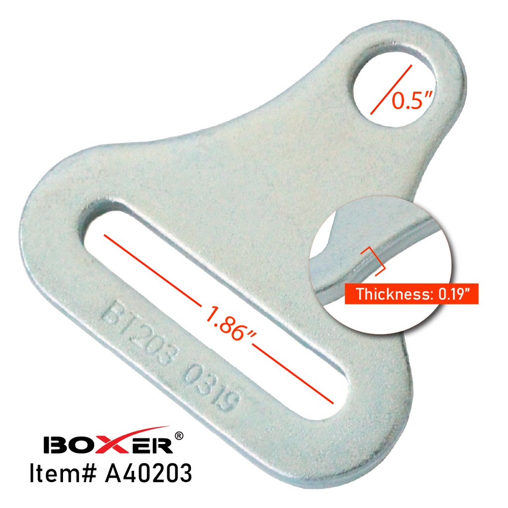 1.75" Triangular Bolt Plate, Zinc-Plated