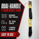 E-Track Pull-Up Assist Strap, 36-Inch Trailer Access Dual Handle with Delta Ring Fitting, Heavy-Duty Reinforced Webbing,-5